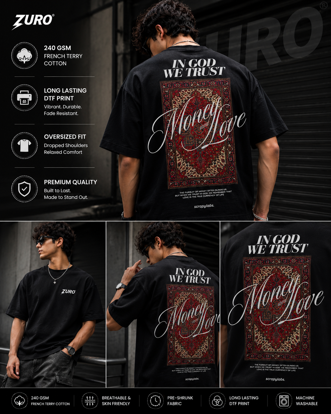 IN GOD WE TRUST OVERSIZED PREMIUM T-SHIRT