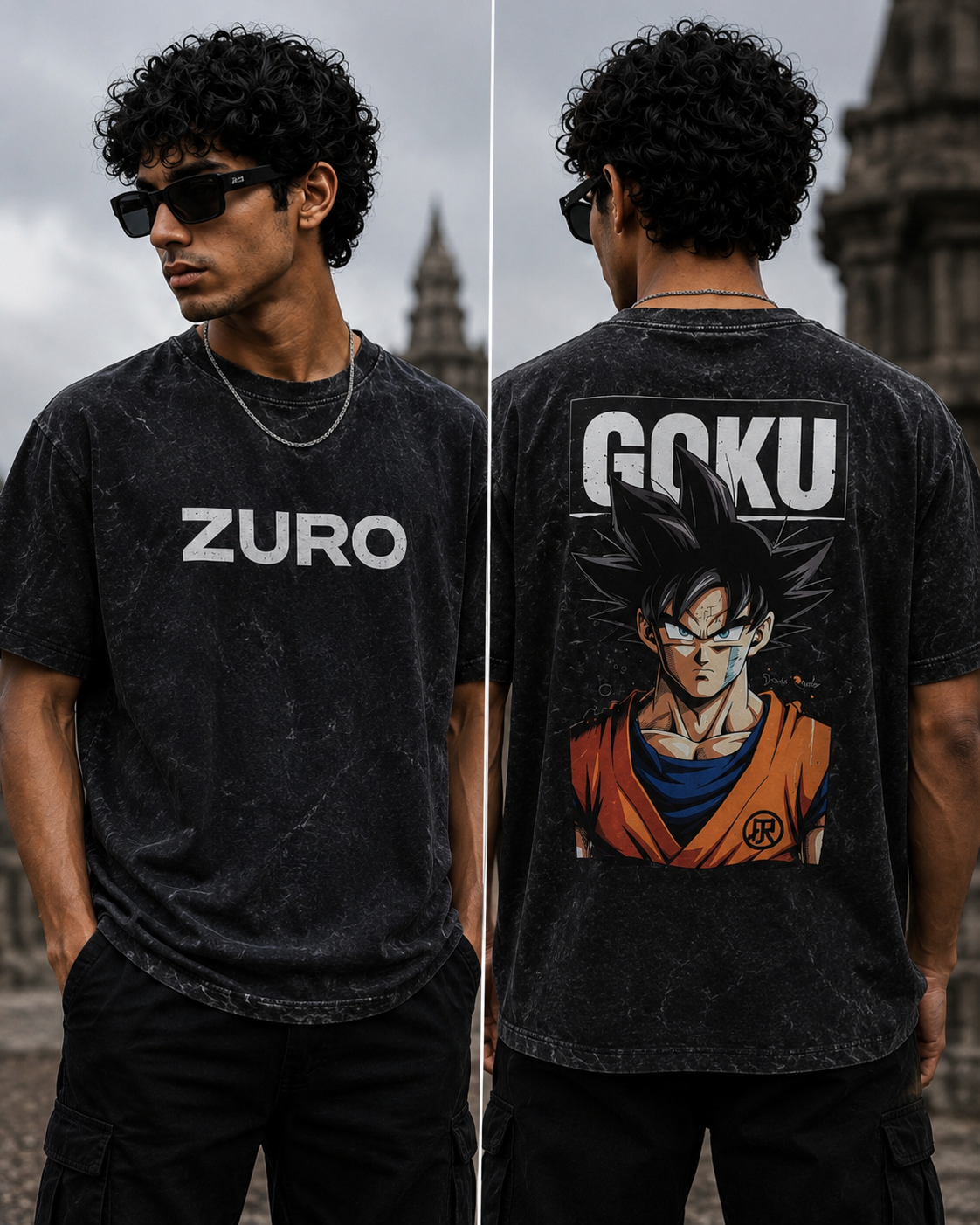 GOKU ACID WASH PREMIUM T-SHIRT